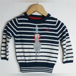 MONSOON NOTTING HILL BABY STRIPE KNITWEAR sweater with British soldier 12-18 mo.